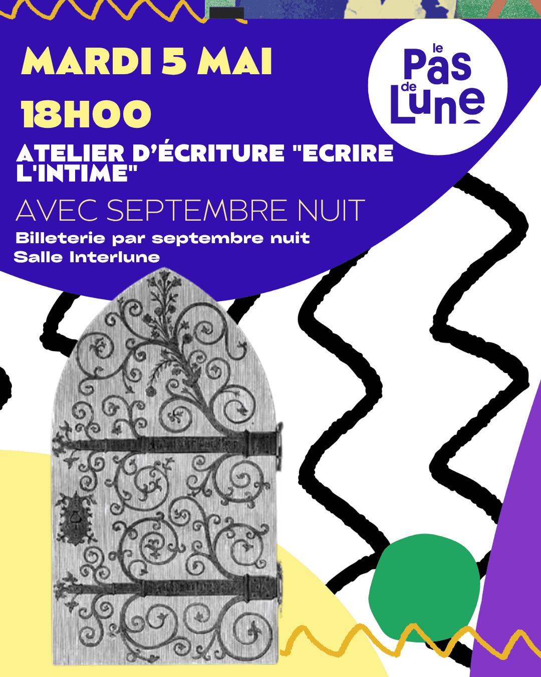 Atelier d'écriture "Ecrire l'intime" avec Septembre nuit