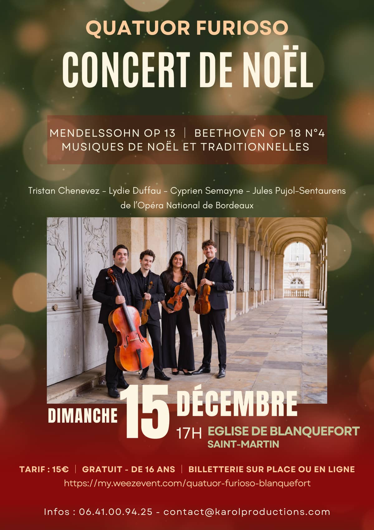 CONCERT DE NOËL - Quatuor Furioso