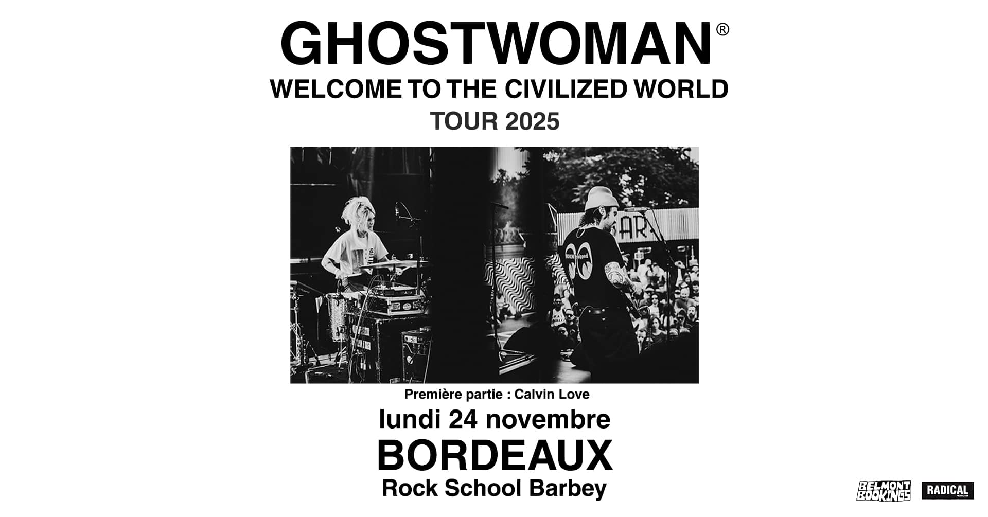 GHOSTWOMAN + Calvin Love · Barbey Indie Club