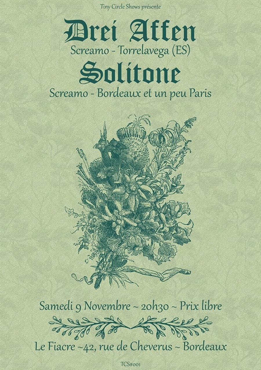 SCREAMO NIGHT : avec Drei Affen + Solitone