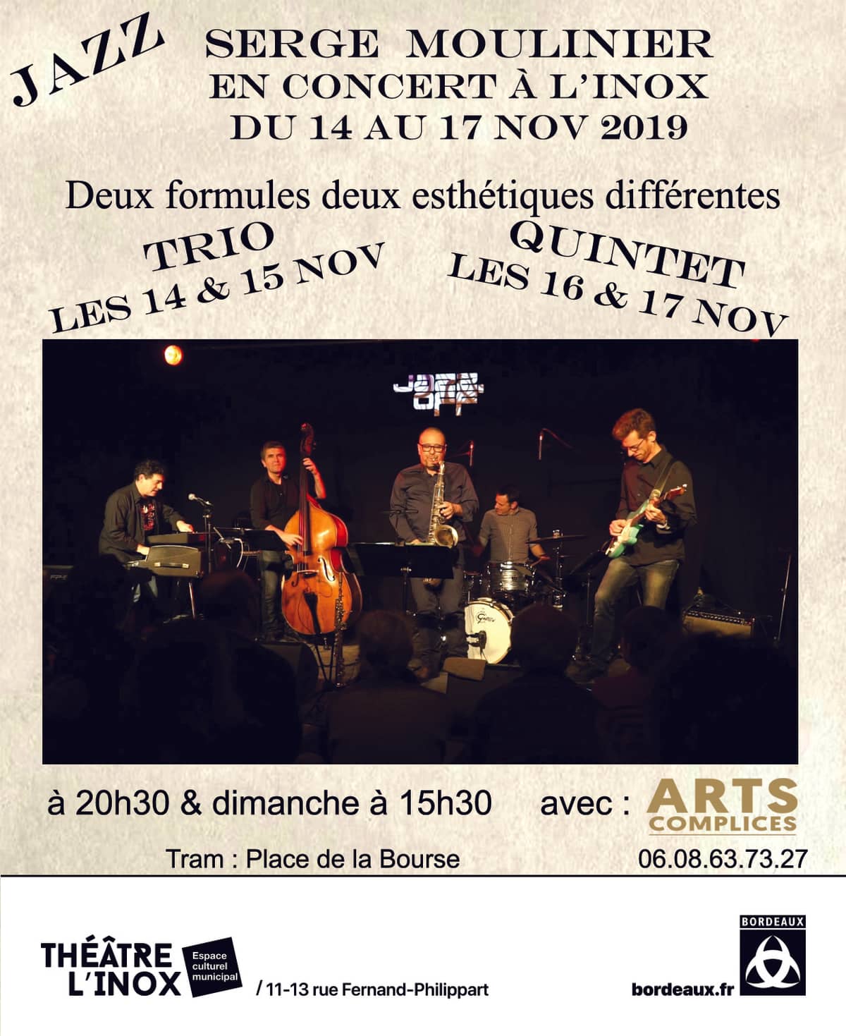 Serge Moulinier en trio et quintet