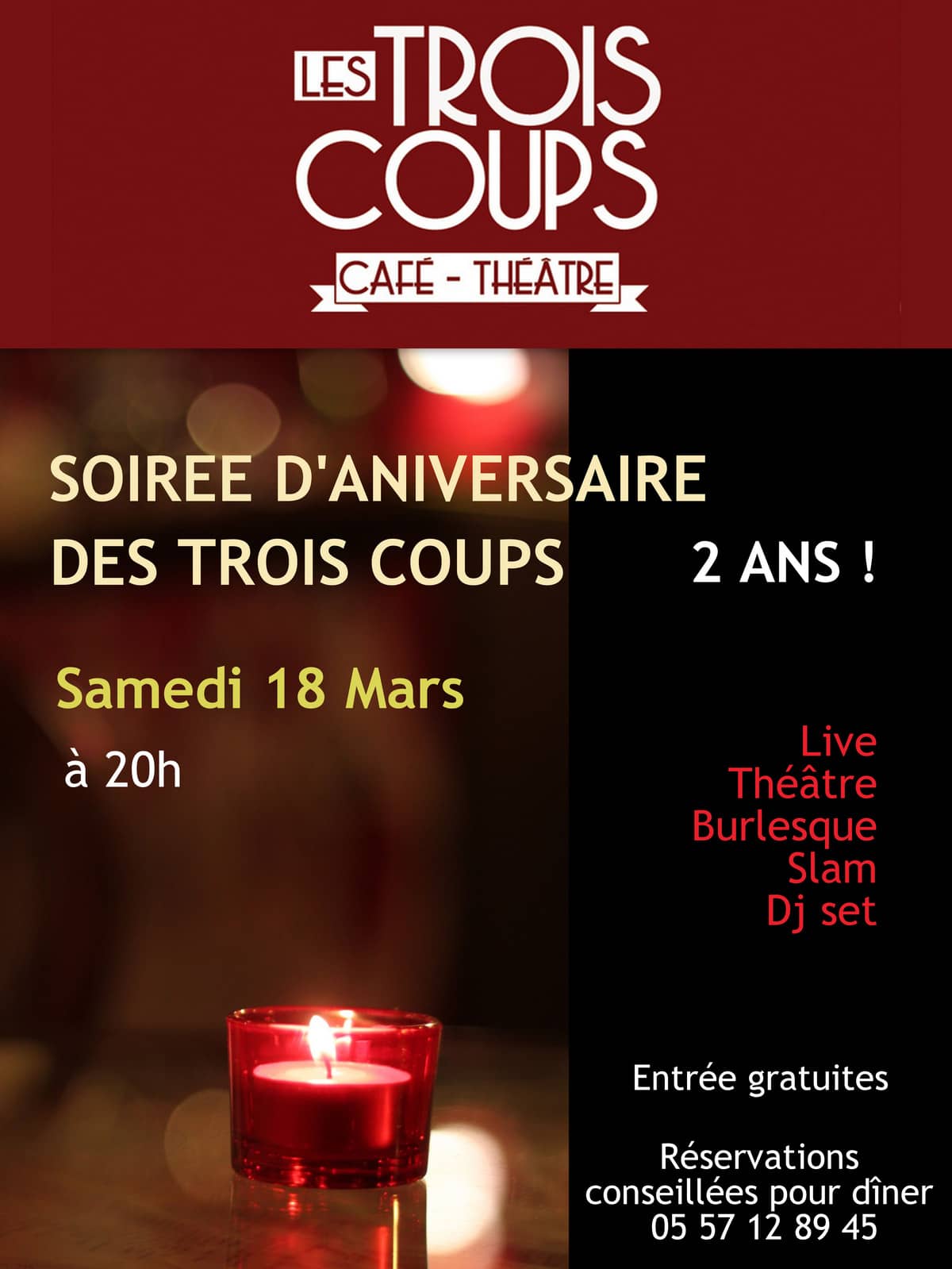 Soirée d'anniversaire des Trois Coups