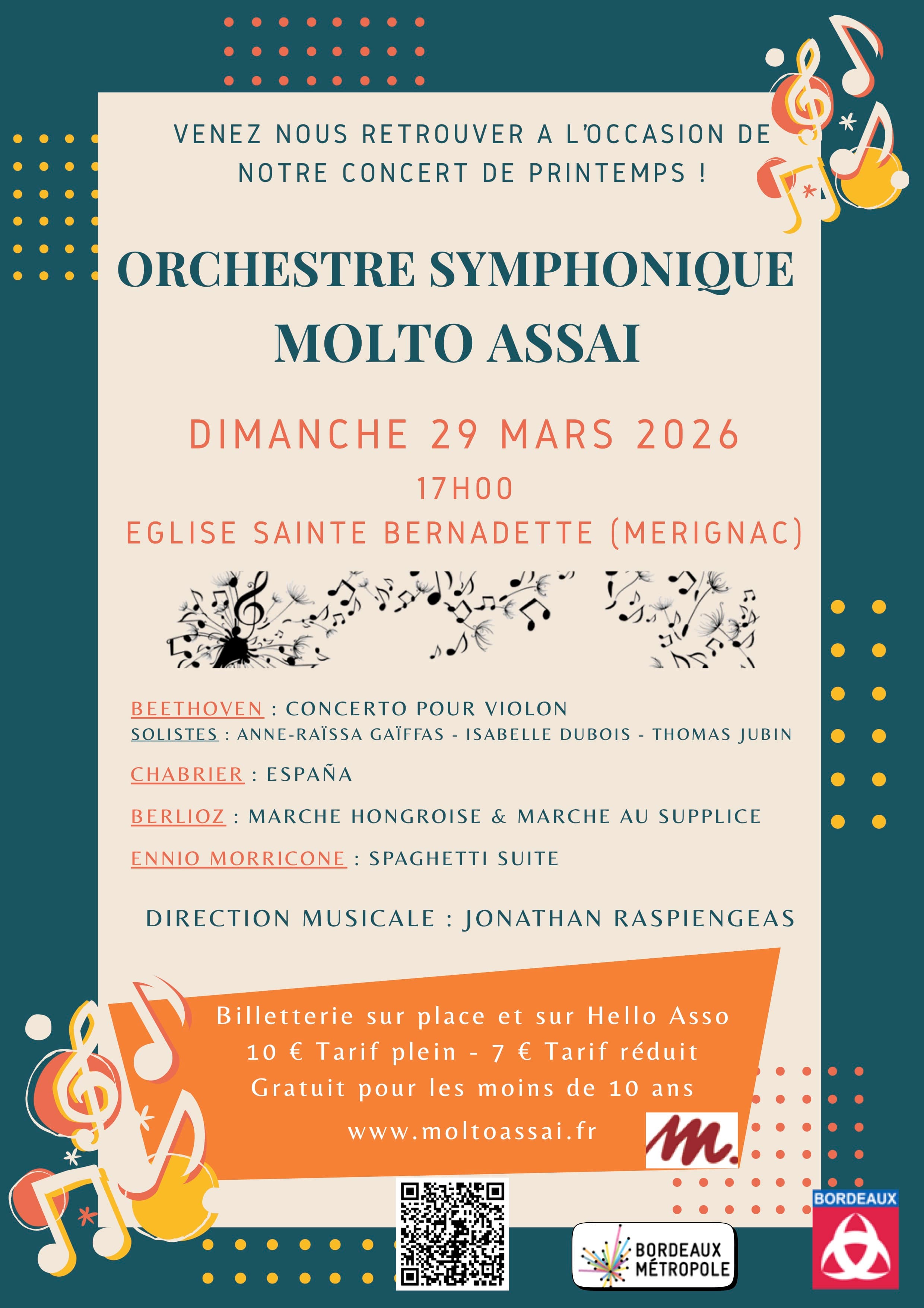 Concert de Printemps de l'orchestre symphonique amateur Molto Assaï