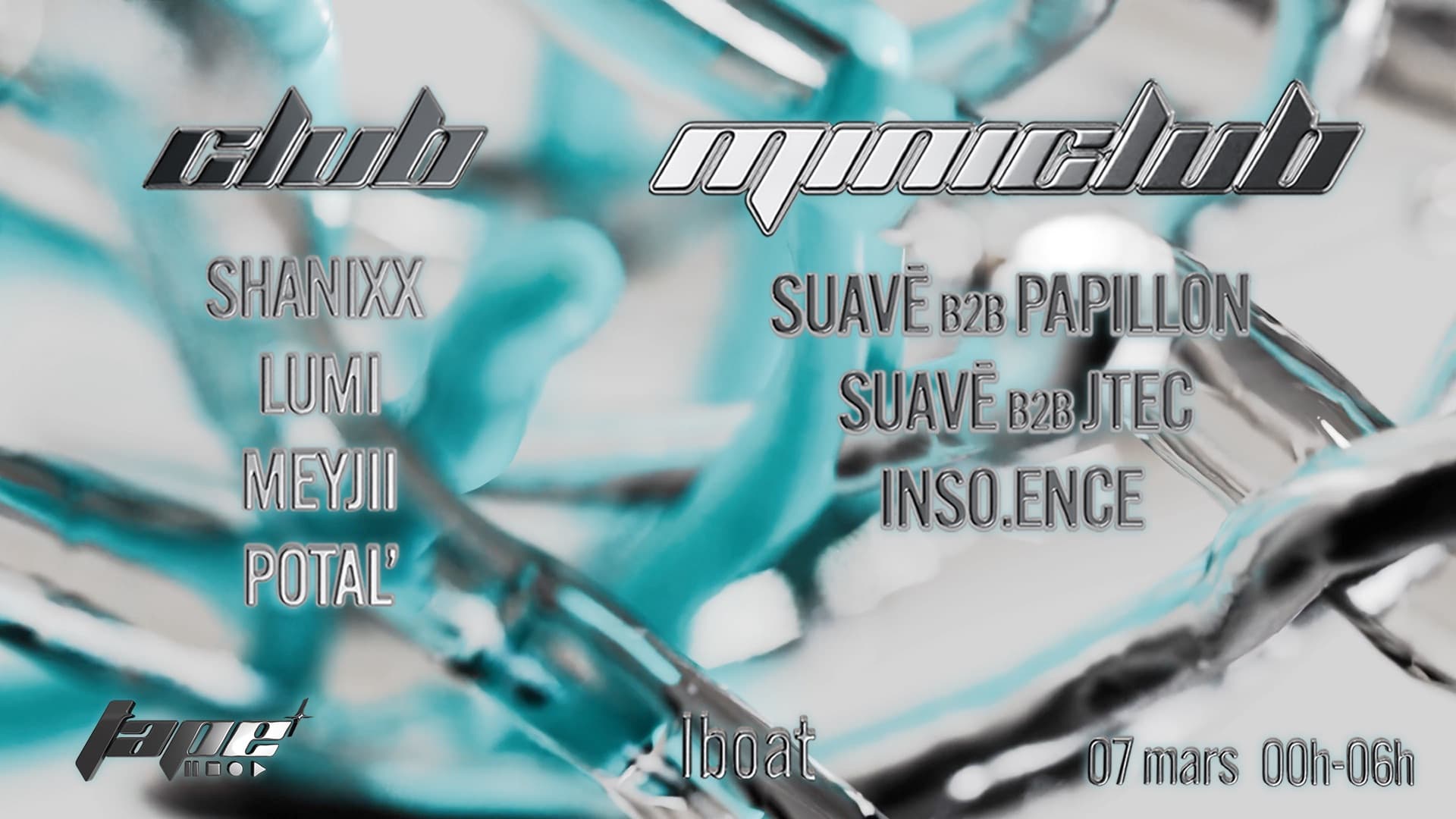 Club⌇Tape: Shanixx + Lumi + Meyjii + Potal’