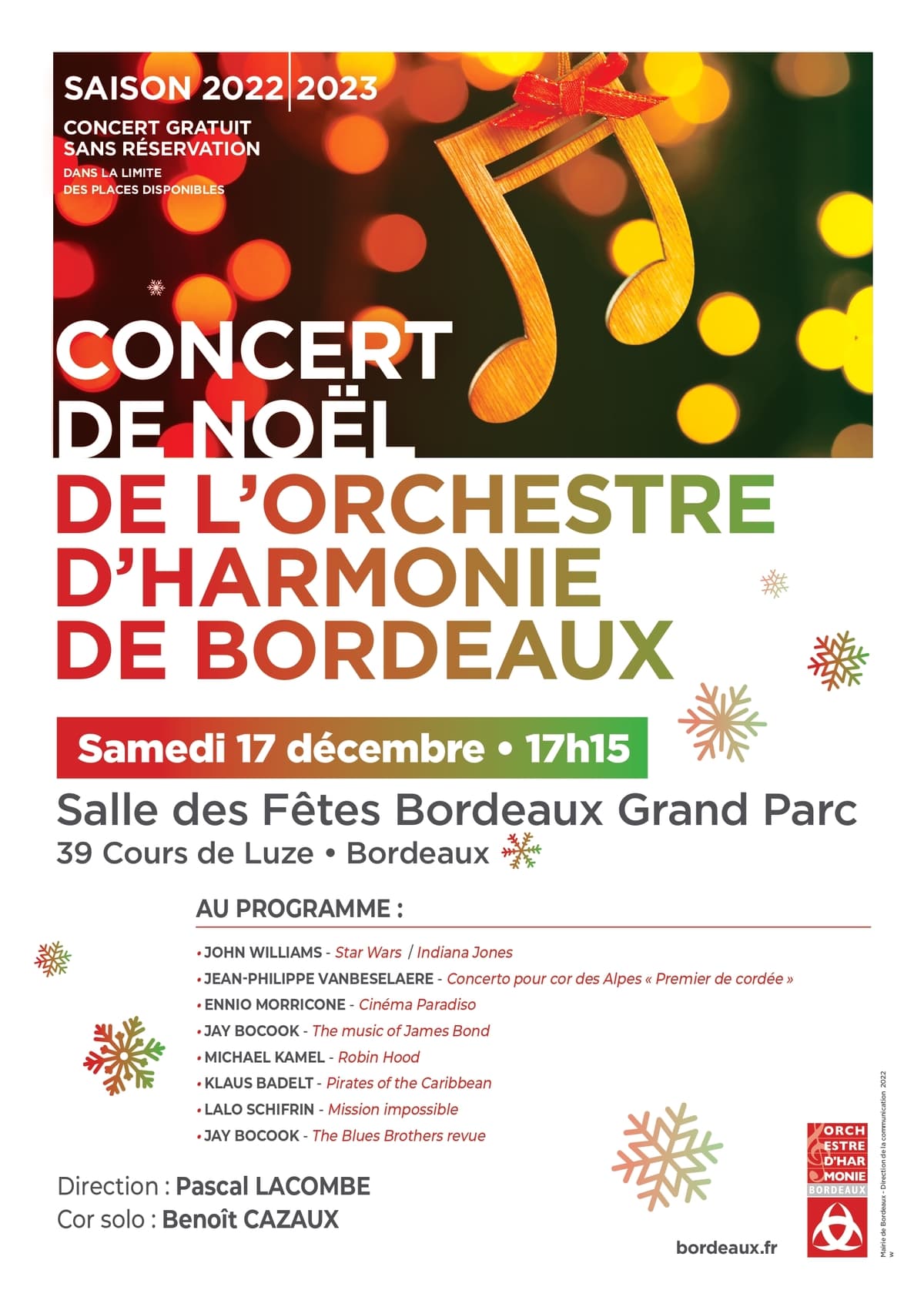 Concert de Noël de l'OHB