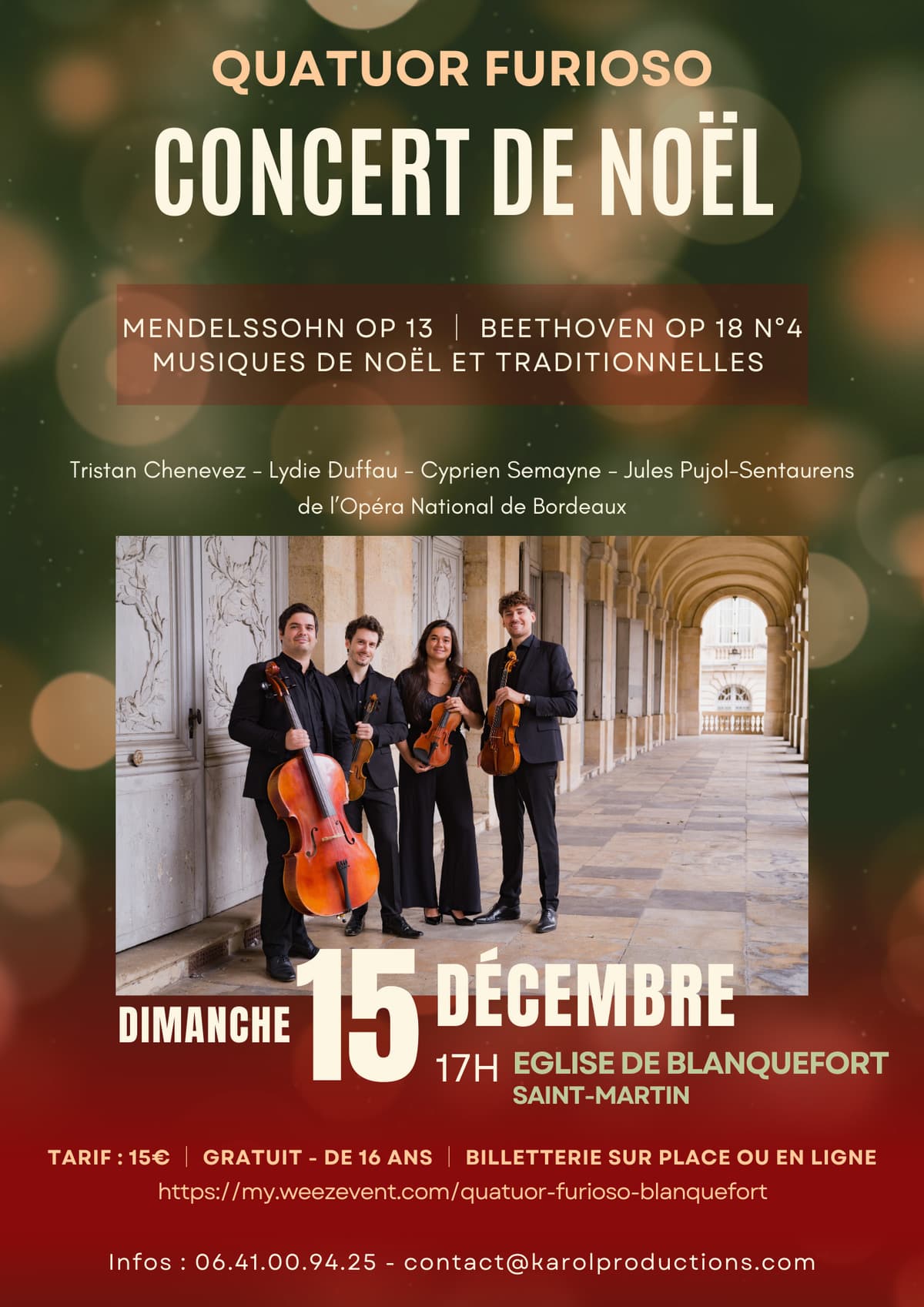 CONCERT DE NOËL - Quatuor Furioso