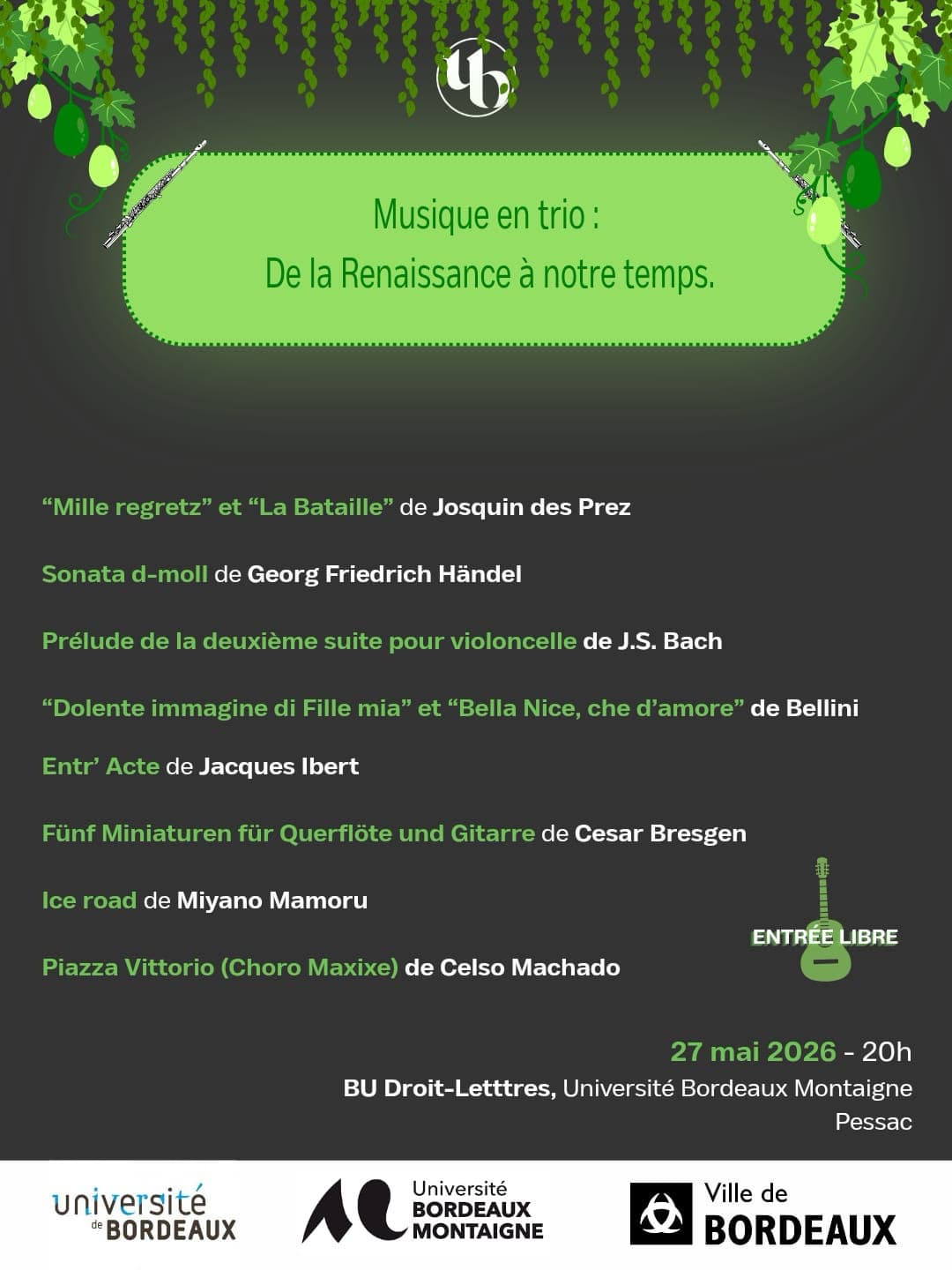 Trio de Flûtes et Guitare de l'OUB