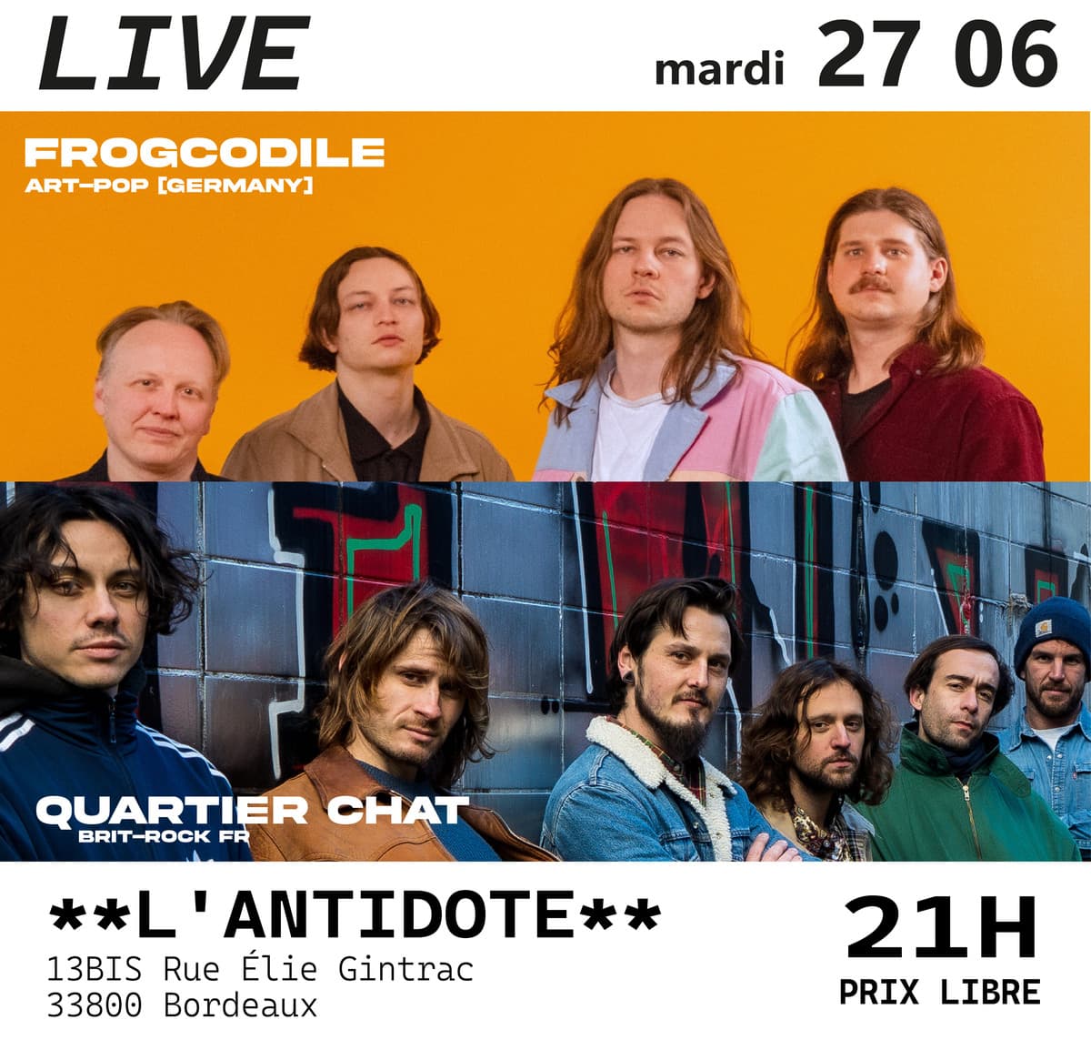 FROGCODILE + QUARTIER CHAT LIVE