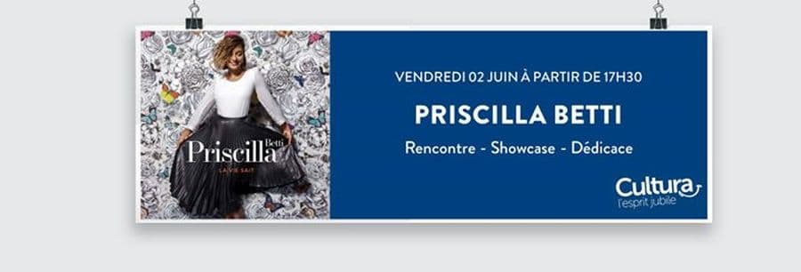Priscilla Betti en showcase et dédicace