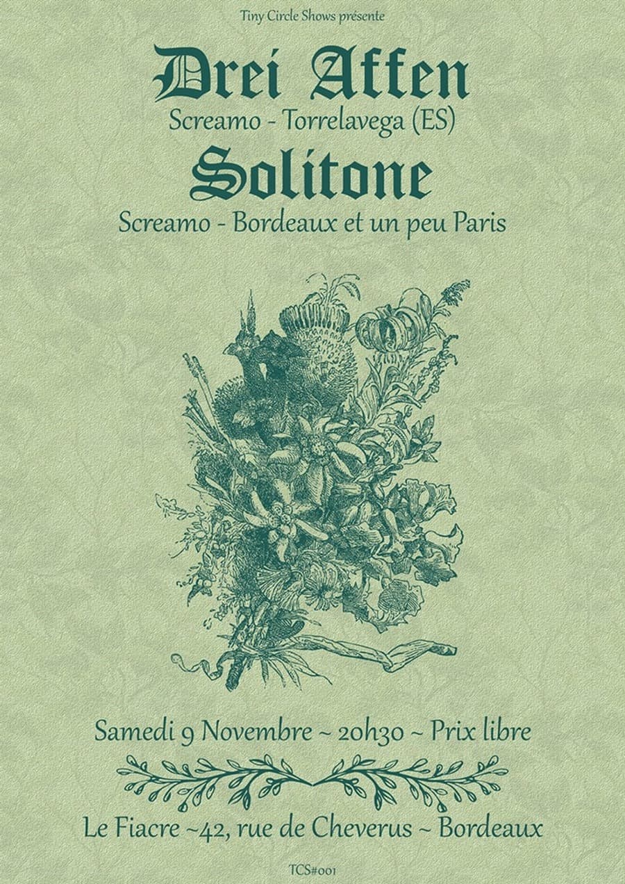 SCREAMO NIGHT : avec Drei Affen + Solitone
