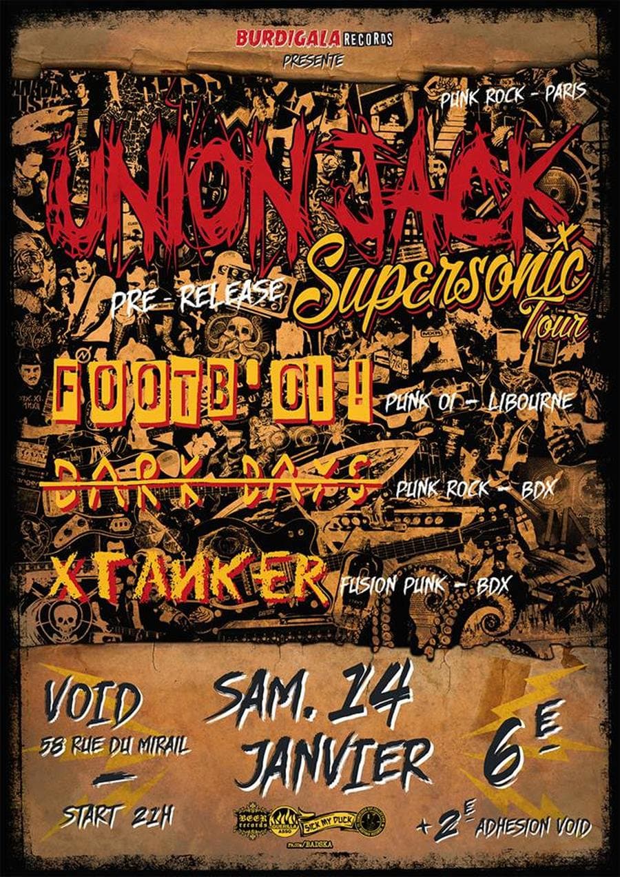 Union Jack + Dark Days + XTanker + Footb'Oi!