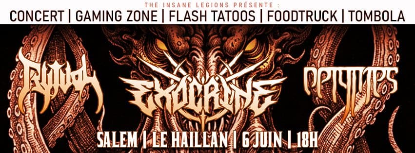 SOIREE ANNIVERSAIRE THE INSANE LEGIONS : EXOCRINE + RYTUAL + ORIGINES