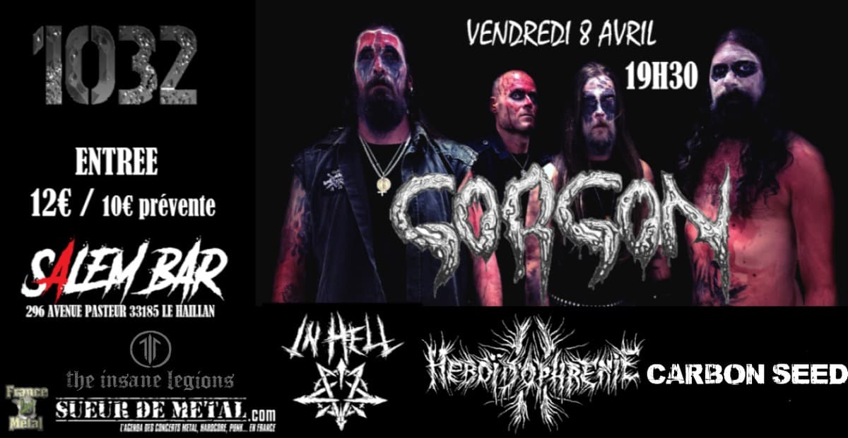 BLACK DEATH NIGHT : GORGON+ IN HELL + HÉBOÏDOPHRÉNIE + CARBON SEED