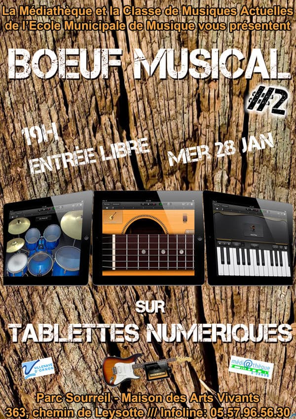 Boeuf musical numérique sur tablettes