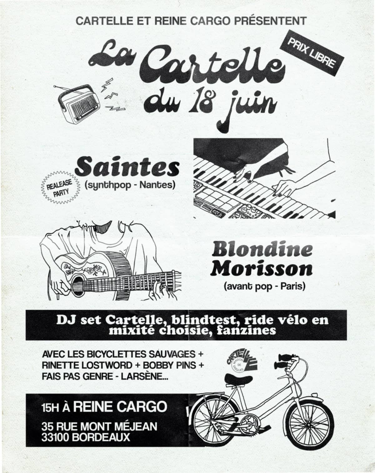 Cartelle du 18 Juin - Concerts, DJs, Blind test…