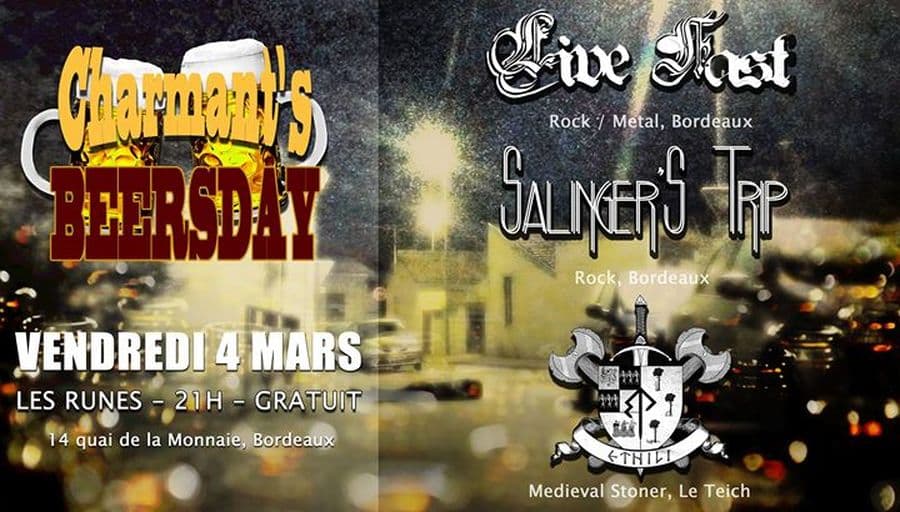 Charmant's Beersday : avec Live Fast + Salinger's Trip + Ethili
