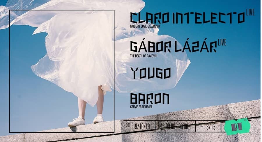 Claro Intelecto (live) + Gábor Lázár (live) + Yougo + Baron