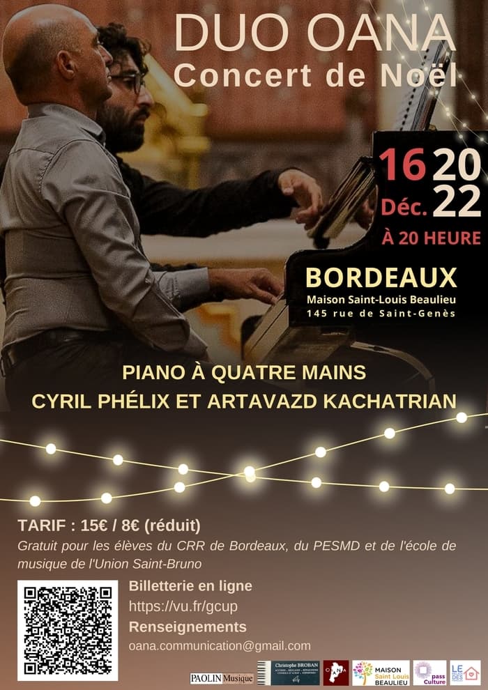 Concert de Noêl : Duo Oana, Cyril Phélix & Artavazd Kachatrian
