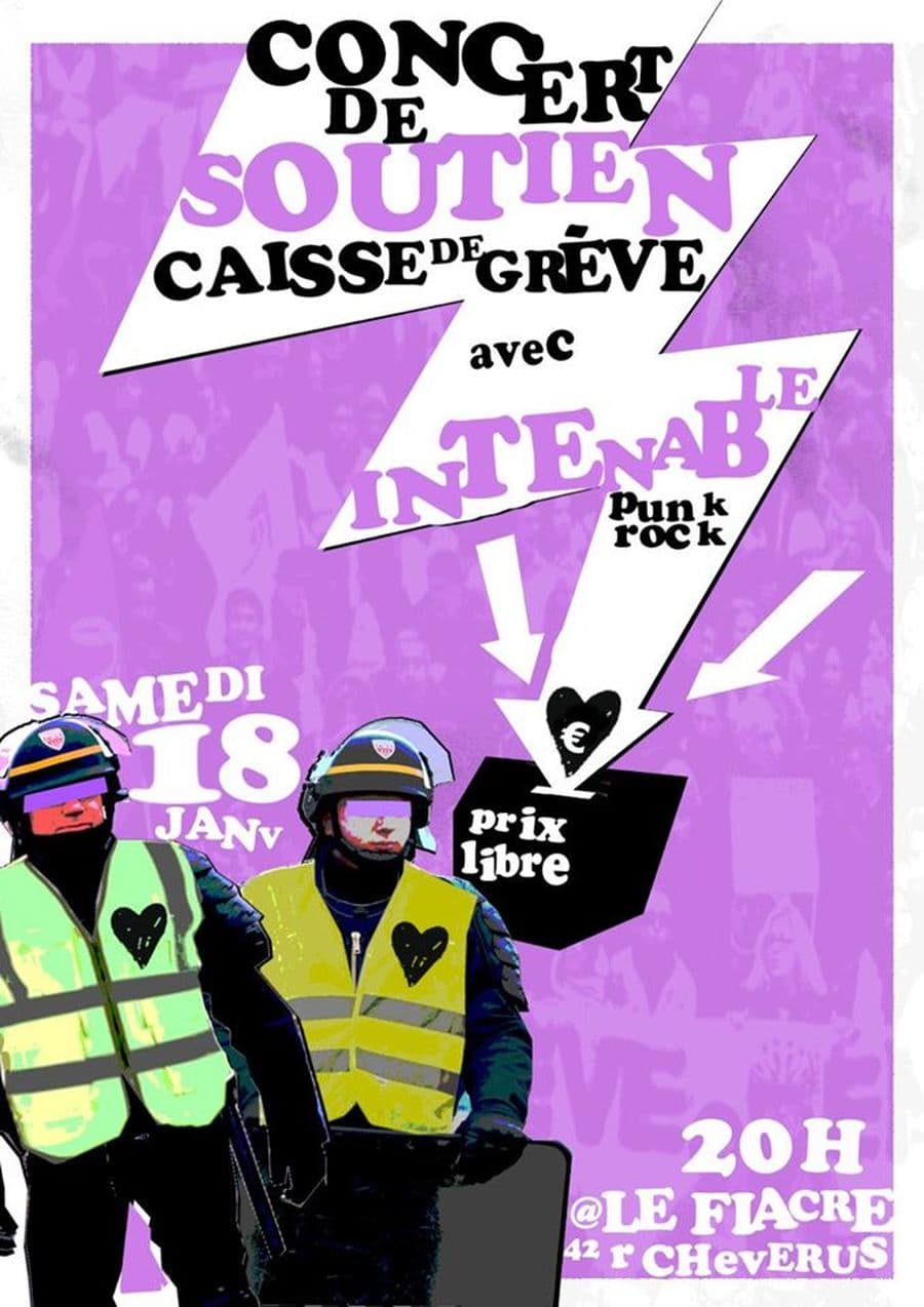 CONCERT DE SOUTIEN 'CAISSE DE GREVE' avec INTENABLE + GUEST