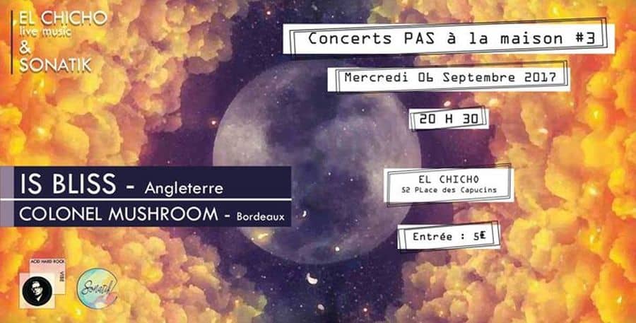 Concert pas à la maison #3: avec Is Bliss + Colonel Mushroom
