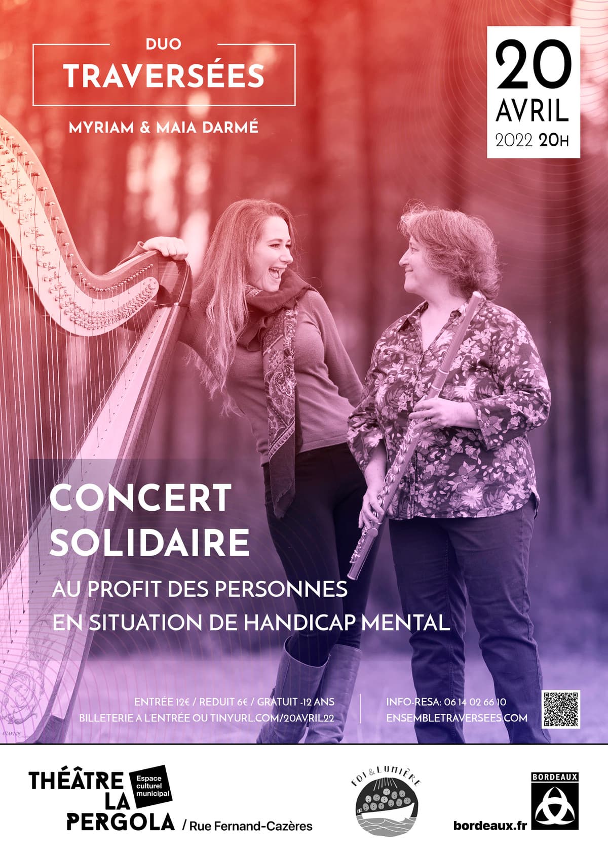 Concert solidaire duo flûte et harpe traversées