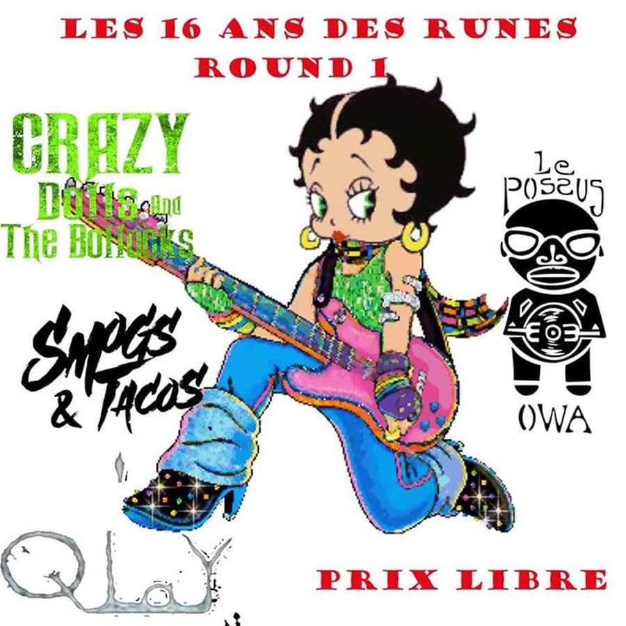 Crazy Dolls and the Bollocks + Le Possus Owa + Smogs and Tacos + Qlay