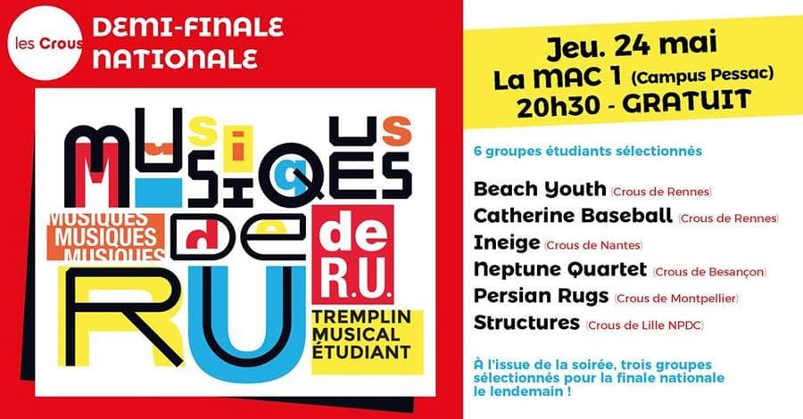 Demi-finale Nationale du tremplin Musiques de R.U.