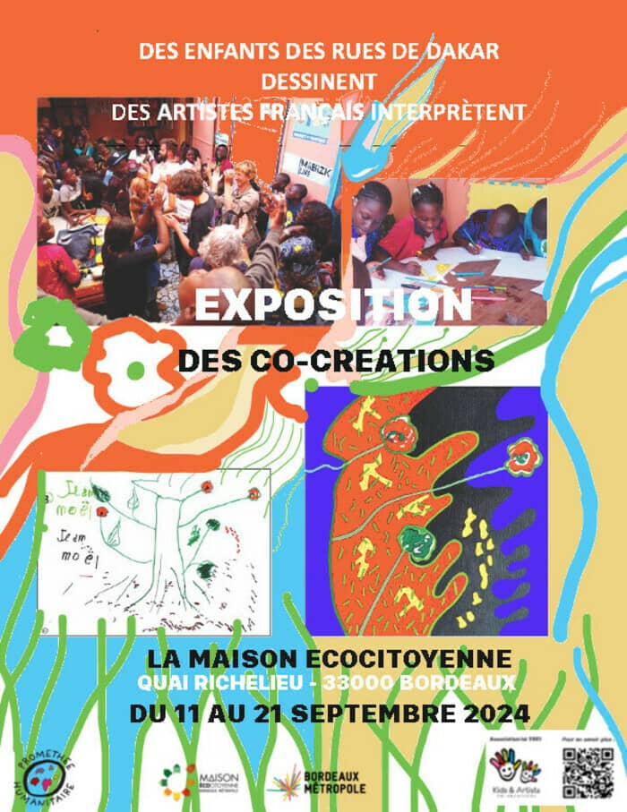 « Des enfants des rues de Dakar dessinent, des artistes français interprètent… »Exposition de plus de 50 tableaux
