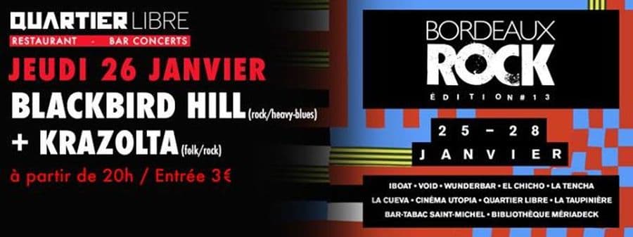 Festival Bordeaux Rock #13 : avec Blackbird Hill & Krazolta