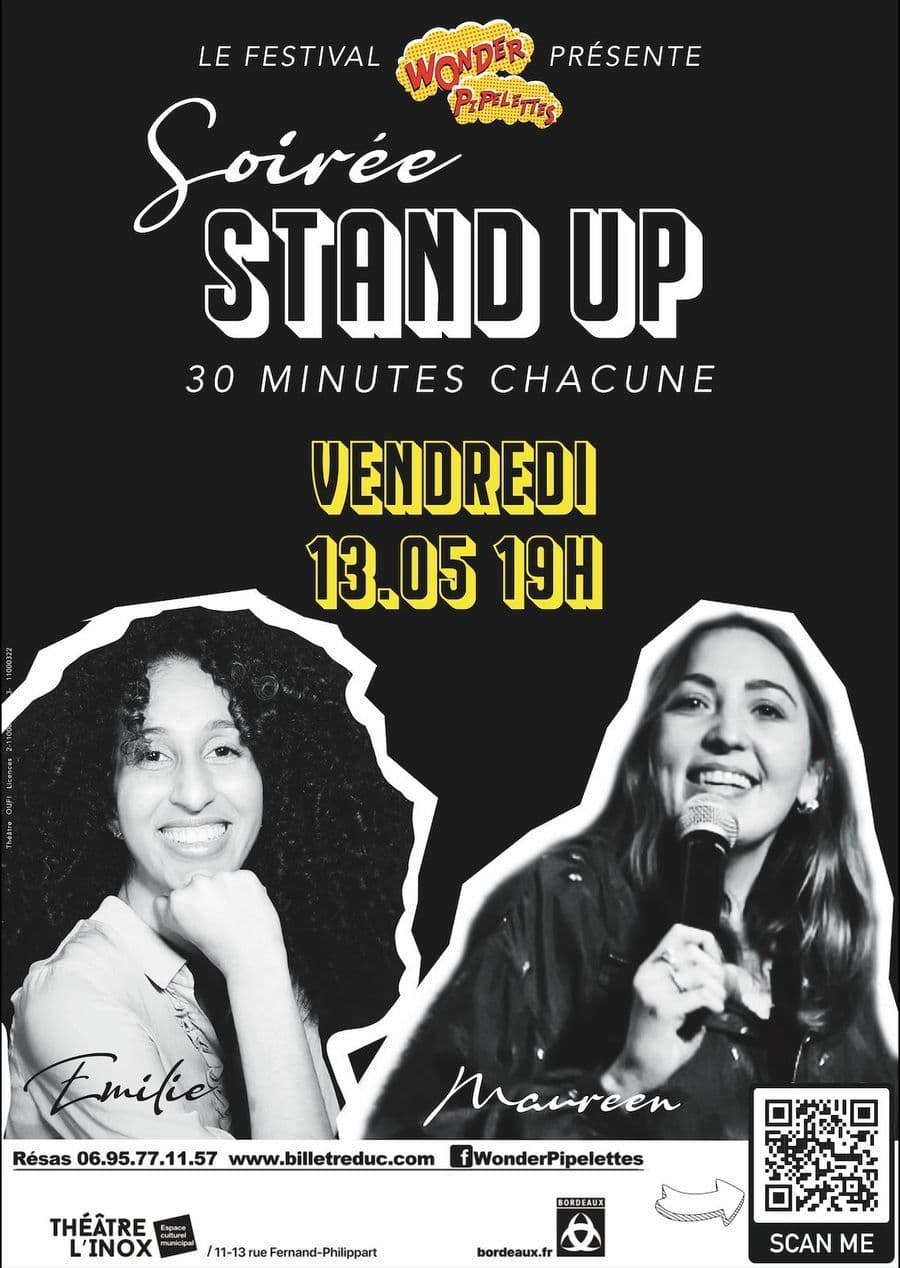 Festival Wonder Pipelettes : Emilie Simonnet et Maureen dans Stand Up - 30 minutes chacune / Apéro - comico
