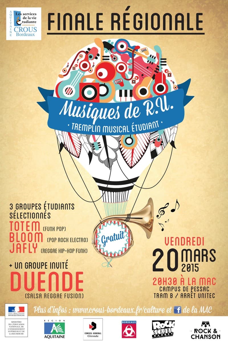 Finale Régionale du tremplin étudiant Musiques de RU