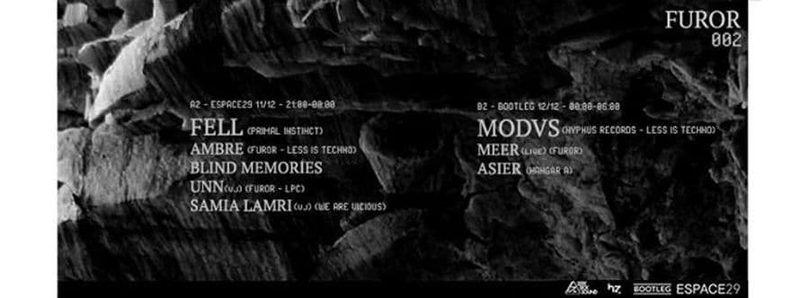 FUROR 002 + MODVS + AMBRE + ASIER + FELL + MEER + BLIND MEMORIES + UNN + SAMIA LAMRI