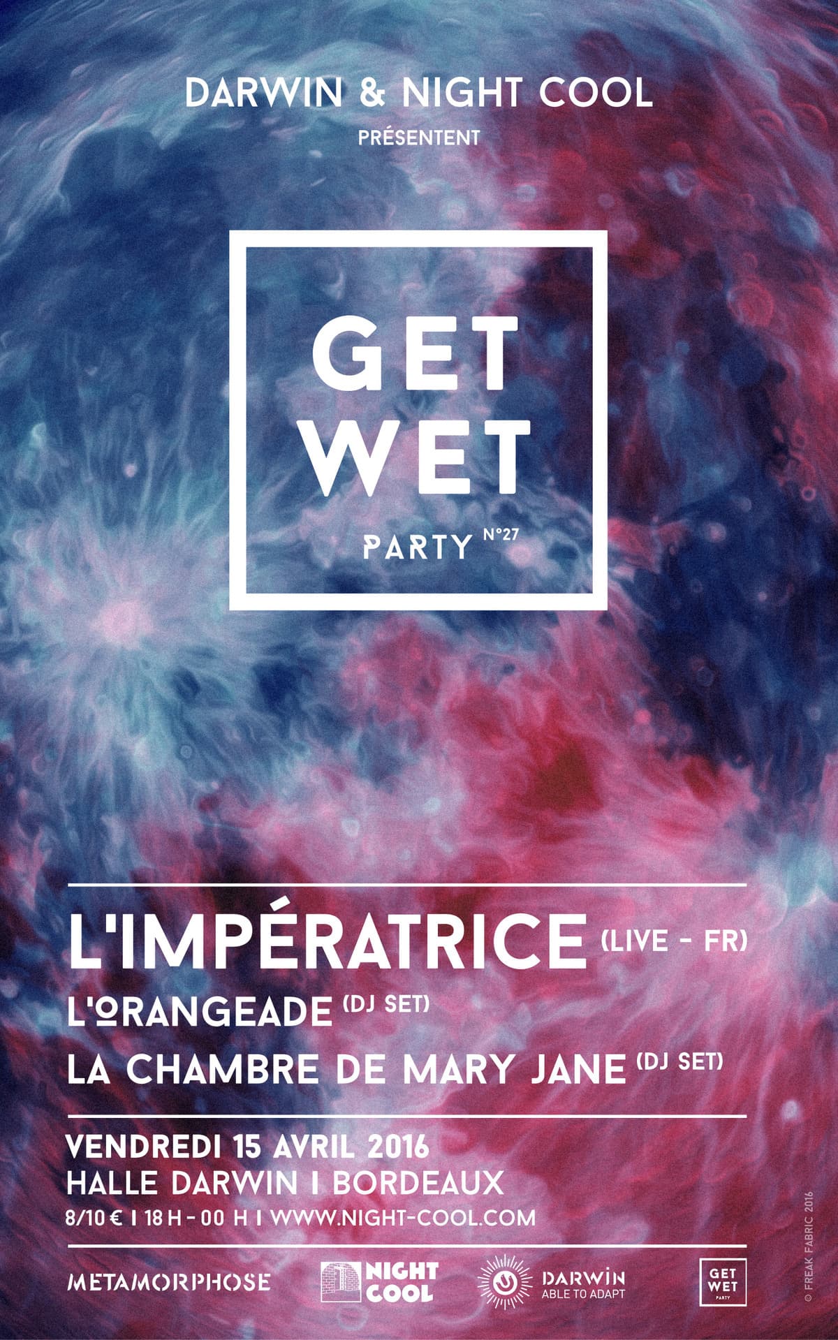Get Wet Party #27 : avec L'IMPERATRICE Live Band + La Chambre de mary Jane DJ Set + Coconut Music DJ Set