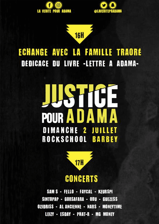JUSTICE POUR ADAMA - Journée de mobilisation