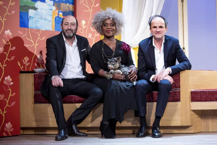 Kad Merad, Claudia Tagbo et Lionel Abelanski dans ''Amis''