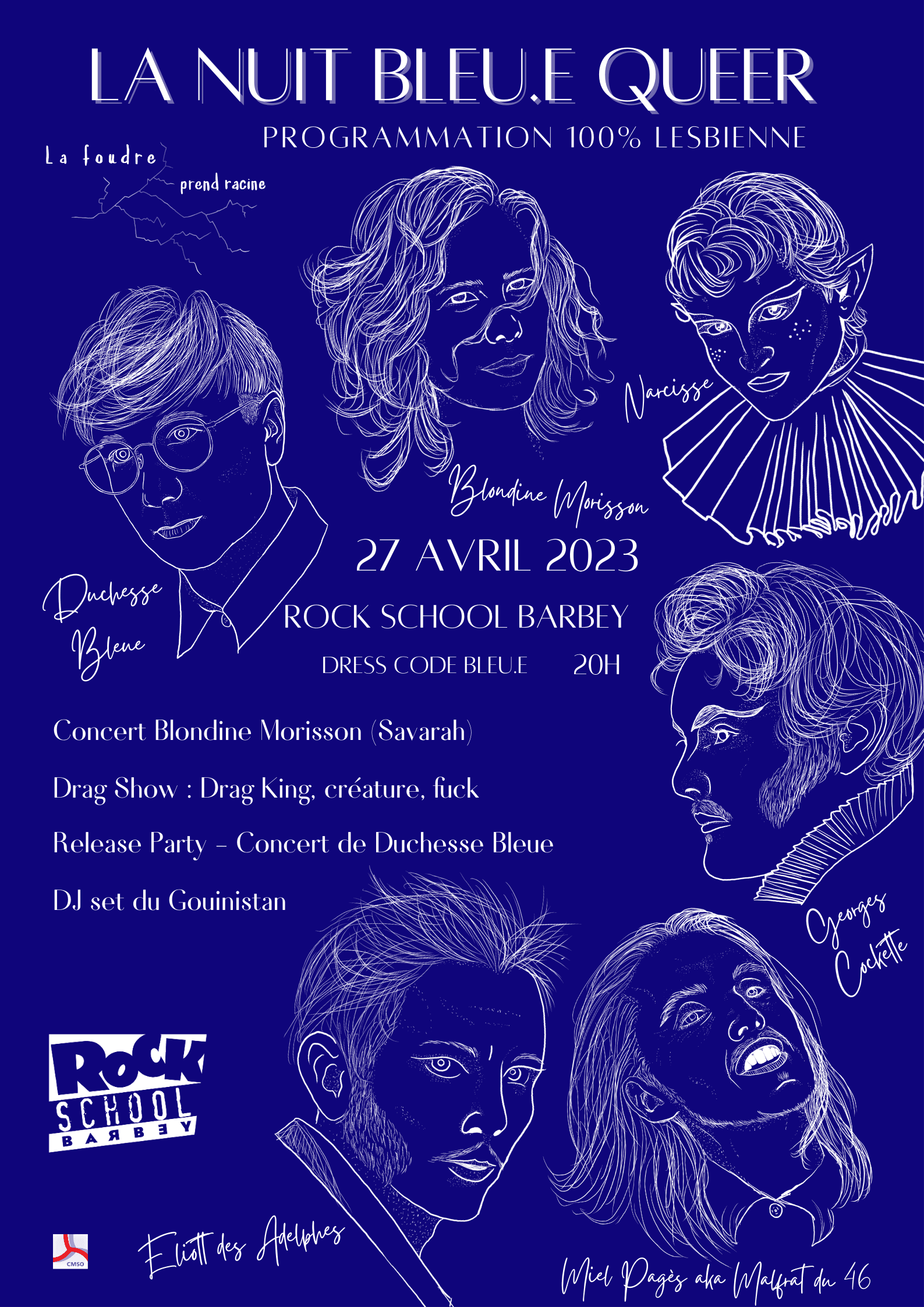 La Nuit Bleu.e Queer - Duchesse Bleue + Blondine Morisson + Dragshow + DJ Set du Gouinistan