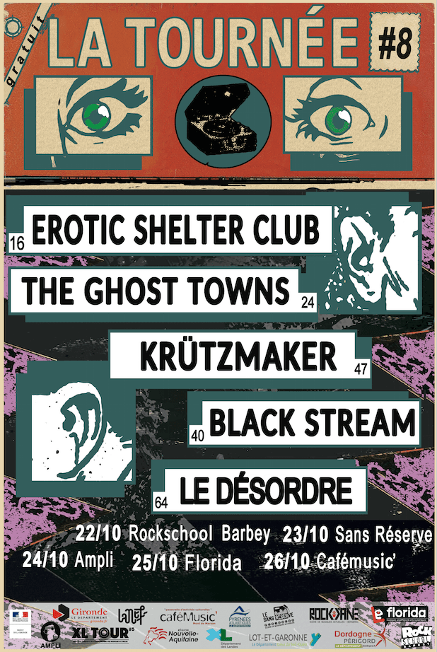 La Tournée #8 avec Erotic Shelter Club + The Ghost Towns + Krützmaker + Black Stream + Le Désordre