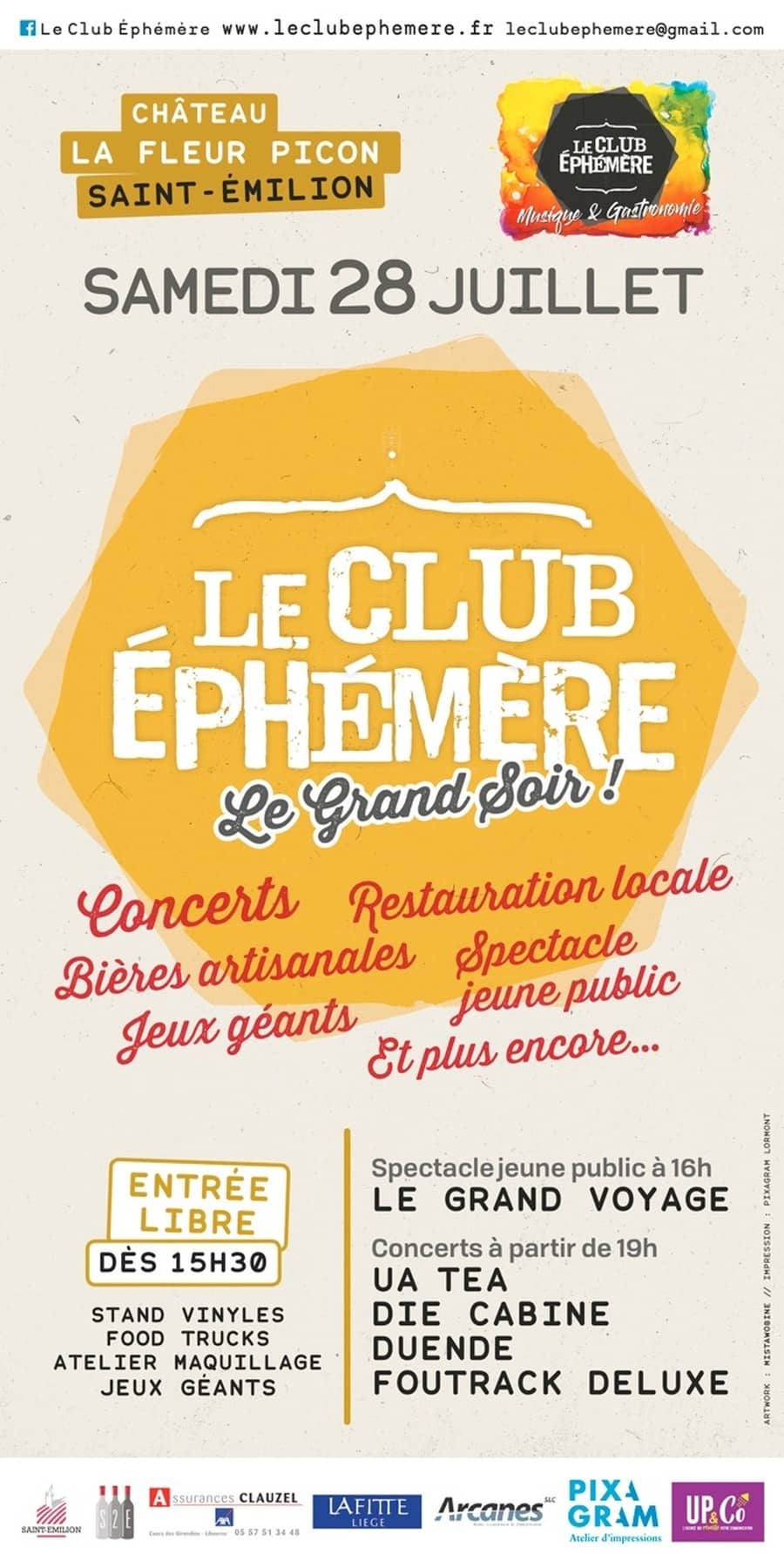 Le Club Ephémère #Session4 : Le GRAND SOIR / Spectacle jeune public, concerts, animations