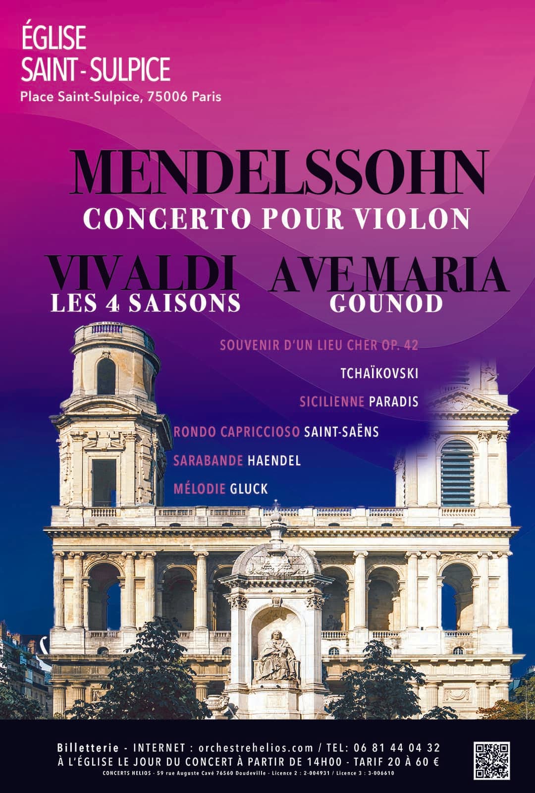 Les 4 Saisons de Vivaldi, Ave Maria, Concerto de Mendelssohn