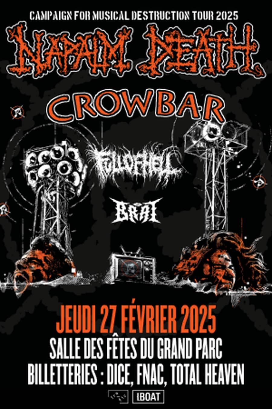 NAPALM DEATH + CROWBAR + FULL OF HELL + THE BRAT