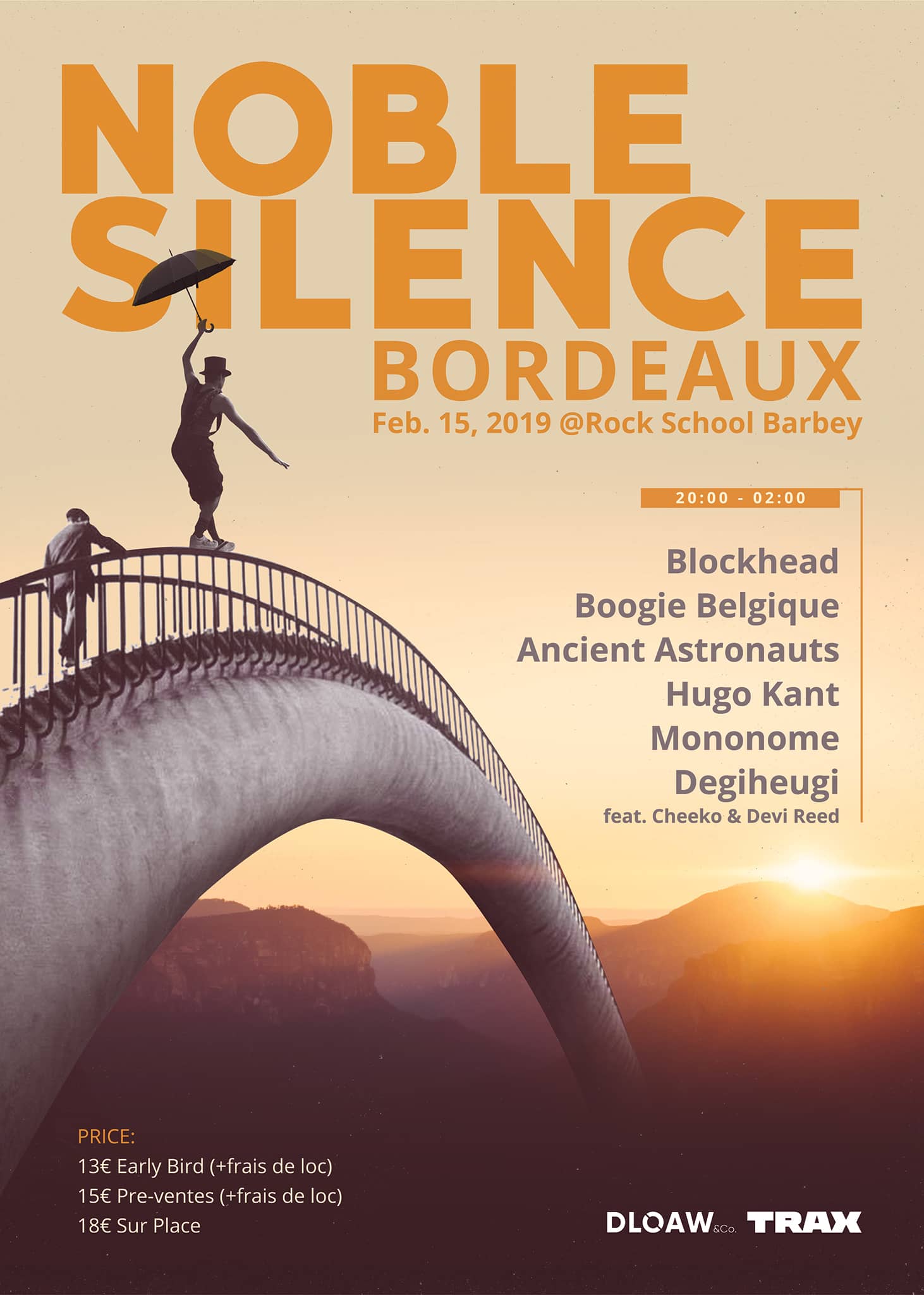 Noble Silence Bordeaux : avec Blockhead + Boogie + Hugo Kant + Monomome + Ancients Astronauts + Degiheugi feat. Cheeko et Devi Reed + DLoaw & Co