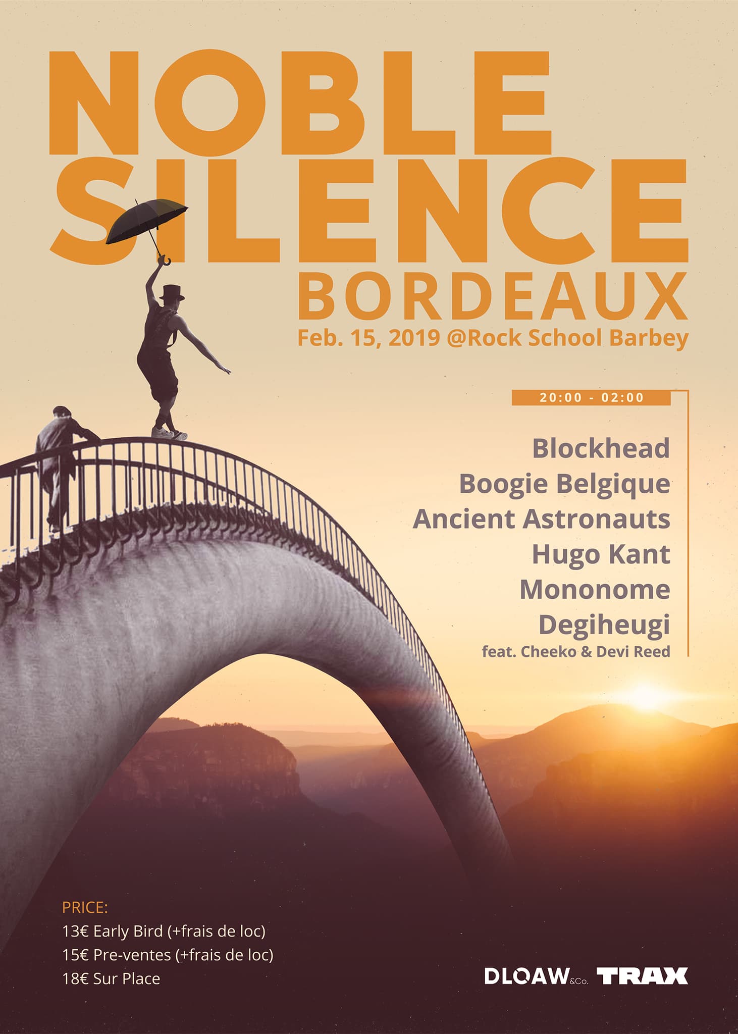 Noble Silence Bordeaux : avec Blockhead + Boogie + Hugo Kant + Monomome + Ancients Astronauts + Degiheugi feat. Cheeko et Devi Reed + DLoaw & Co