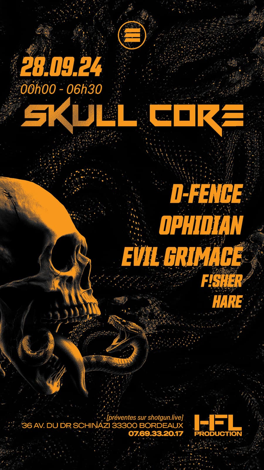 SKULL CORE W/ D-FENCE / OPHIDIAN / EVIL GRIMACE / F!SHER