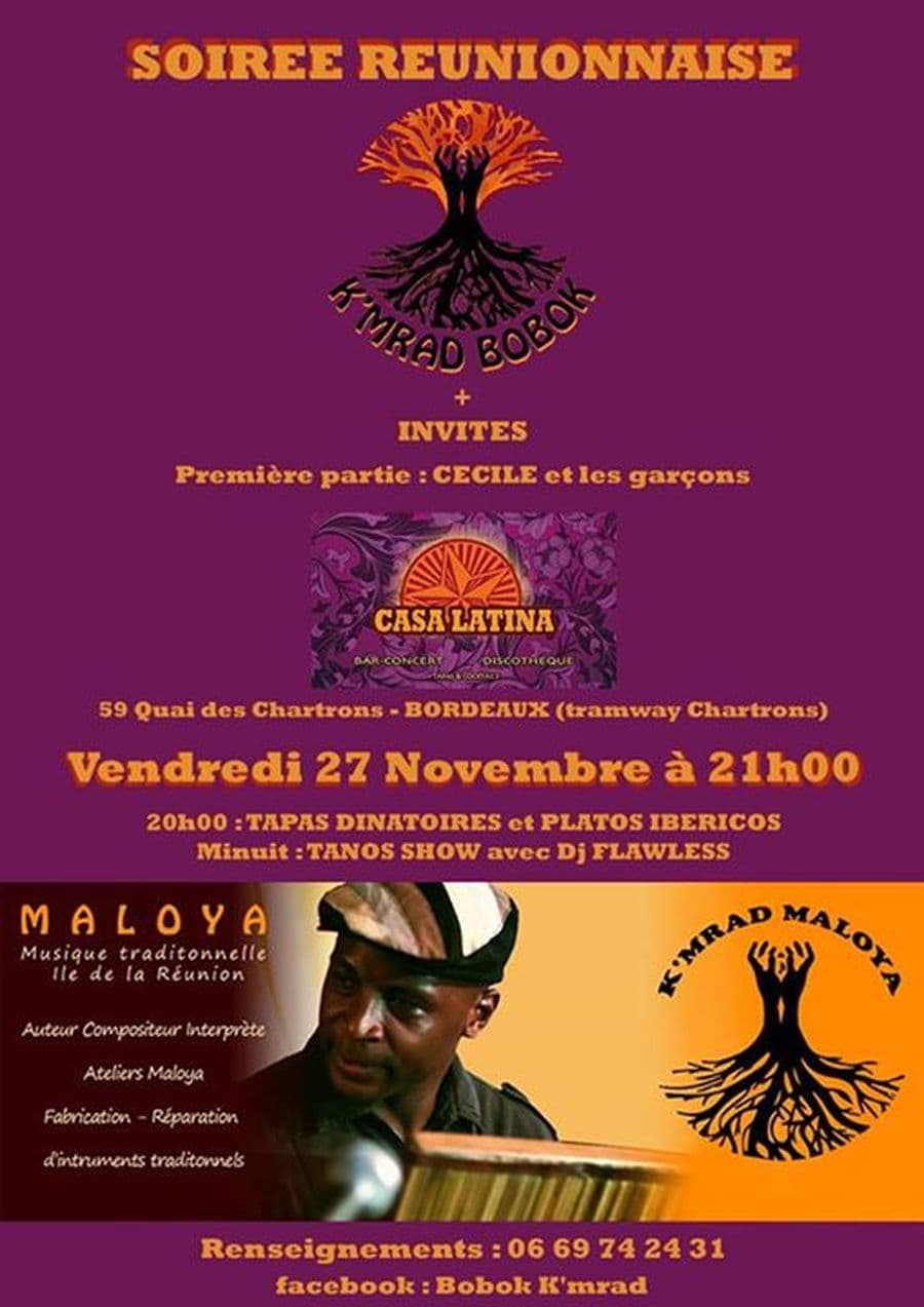 Soirée Réunionnaise avec K'mrad Bobok & Tainos Time