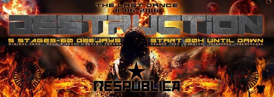 The End - Destruction Session Finale / 5 Dancefloors / 60 Artistes