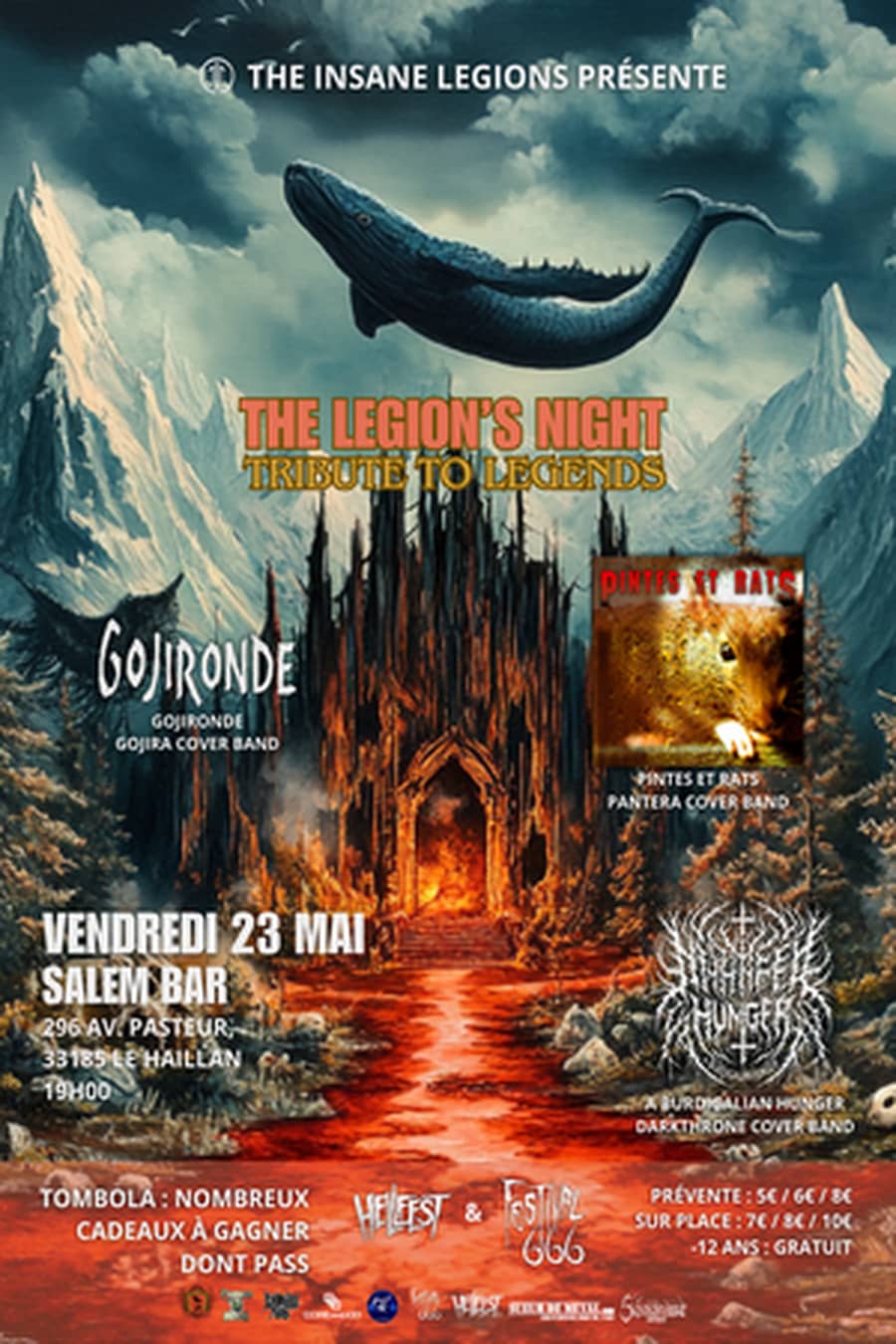 THE LEGION'S NIGHT : TRIBUTE TO LEGENDS - PANTERA / GOJIRA / DARKTHRONE COVER BANDS + TOMBOLA PASS HELLFEST / FESTIVAL 666