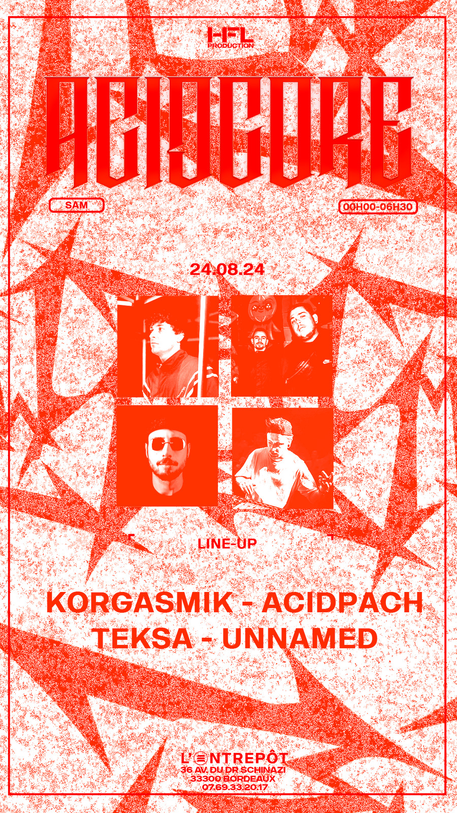 ACIDCORE W/ TEKSA / ACIDPACH / UNNAMED / KORGASMIK