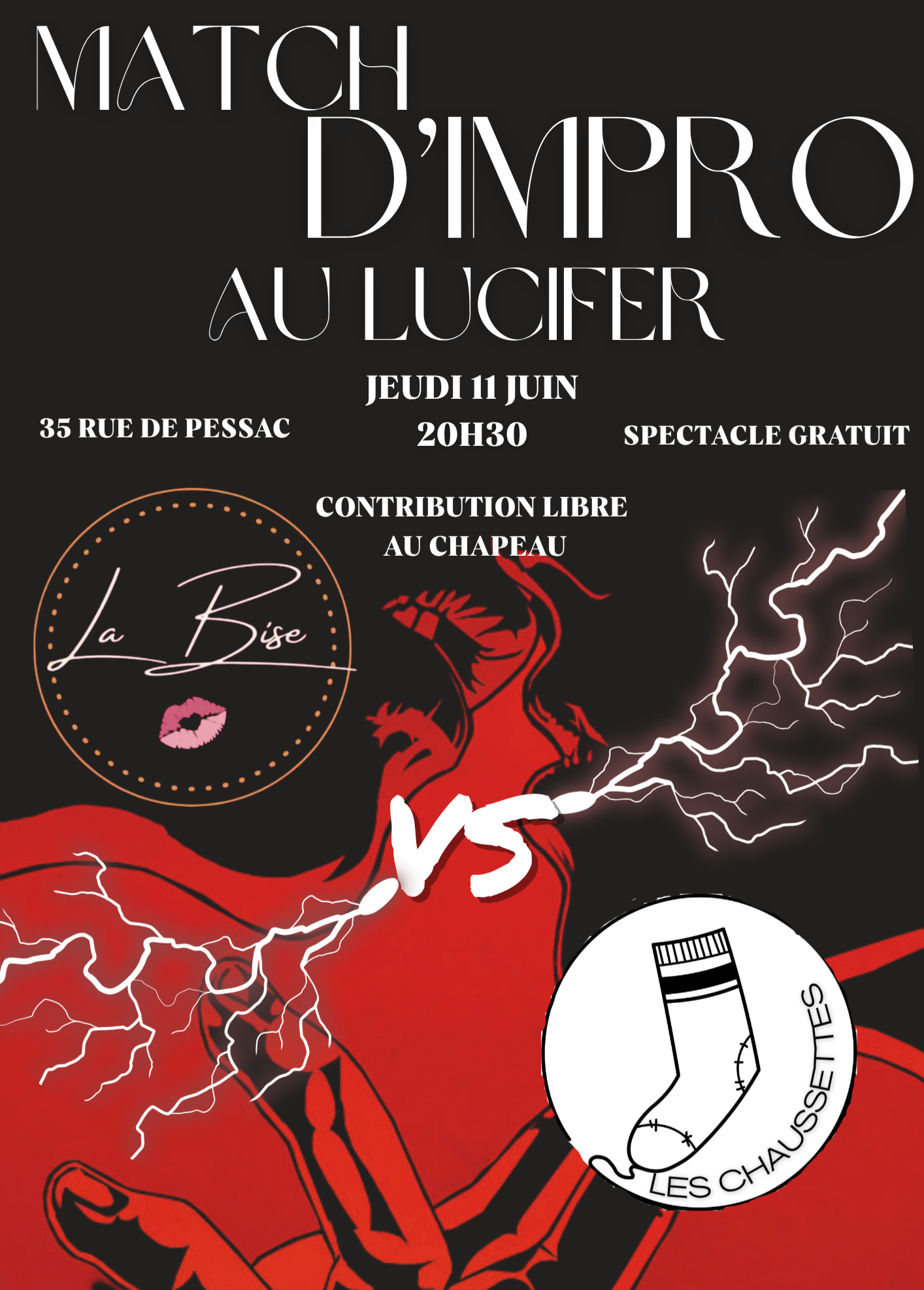 Match d'improvisation théâtrale : Les Chaussettes vs La Bise