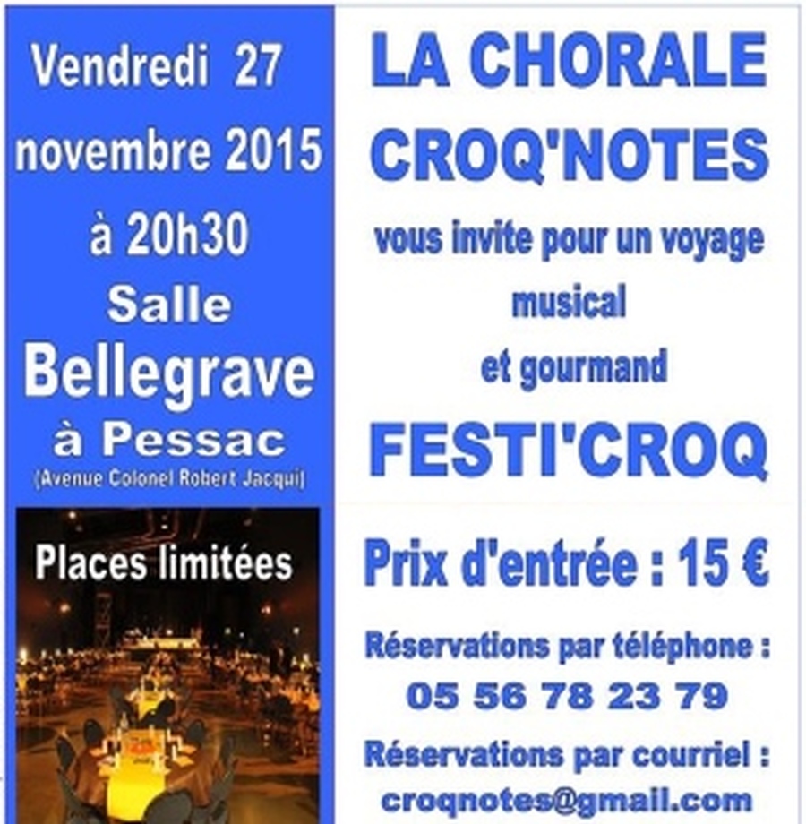 CROQ'CABARET : la chorale Croq'Notes fait son FESTI'CROQ