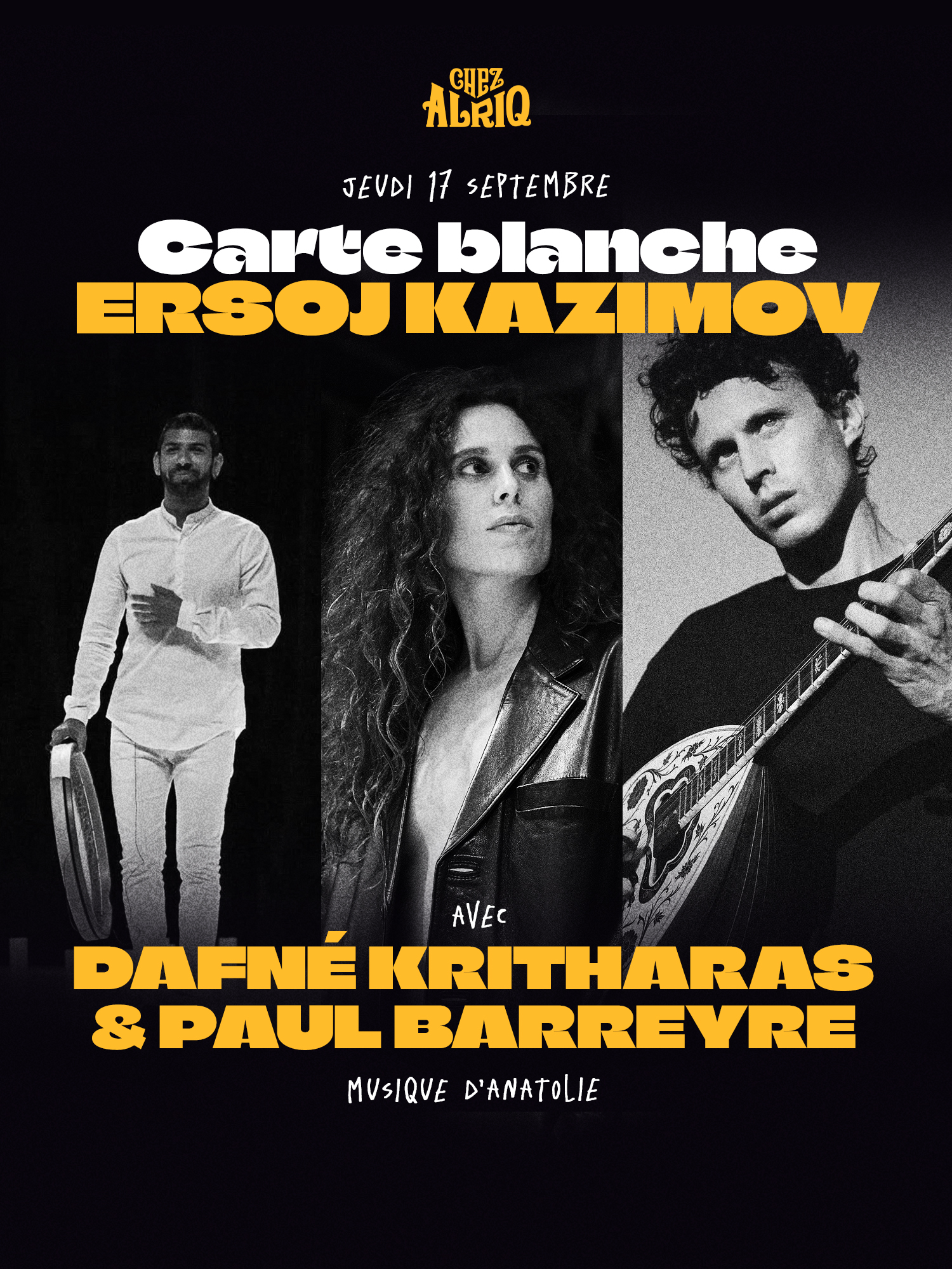 Carte Blanche Ersoj Kazimov w/ Dafné Kritharas & Paul Barreyre